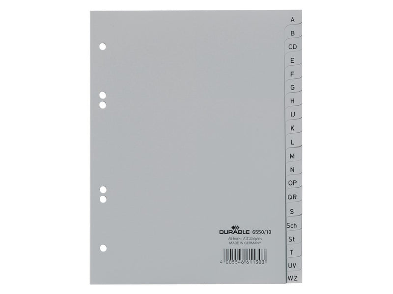 Index plastic A5 A-Z Durable