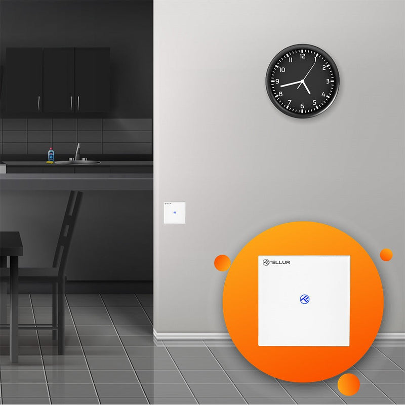 Întrerupător WiFi Tellur Smart, SS1N, 1 port, 1800W, 10A