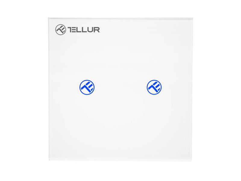 Întrerupător WiFi Tellur Smart, SS2N, 2 porturi, 1800W, 10A