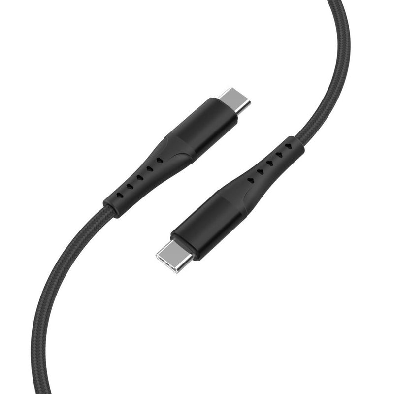 Lemontti Cablu Bending Aluminum Type-C la Type-C, Fast Charge, PD 60W, 2m, Negru