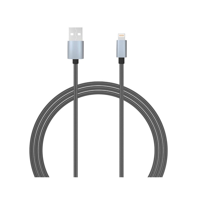 Lemontti Cablu Bending Aluminum USB-A la Lightning MFI, 1.5m, Gri