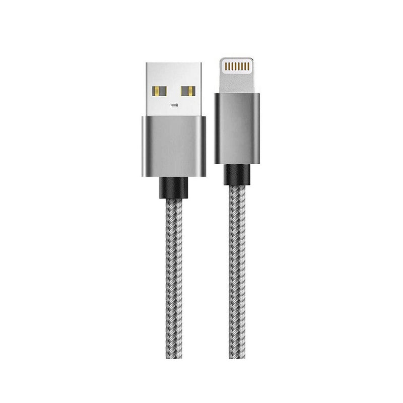 Lemontti Cablu Bending Aluminum USB-A la Lightning MFI, 1.5m, Gri