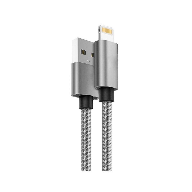 Lemontti Cablu Bending Aluminum USB-A la Lightning MFI, 1.5m, Gri