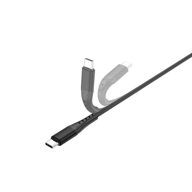 Lemontti Cablu Bending Aluminum USB-A la Type-C, Fast Charge, 1.2m, Negru
