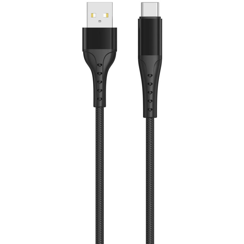 Lemontti Cablu Bending Aluminum USB-A la Type-C, Fast Charge, 1.2m, Negru