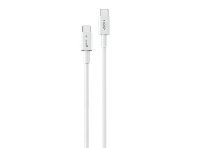 Lemontti Cablu Fast Charge Type-C la Type-C, PD, 100W, 1.2m, Alb