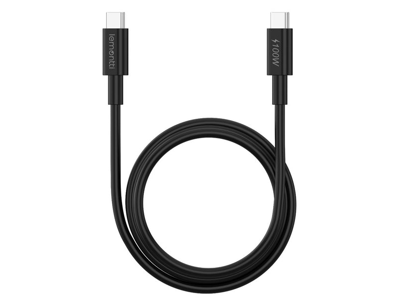 Lemontti Cablu Fast Charge Type-C la Type-C, PD, 100W, 2m, Negru