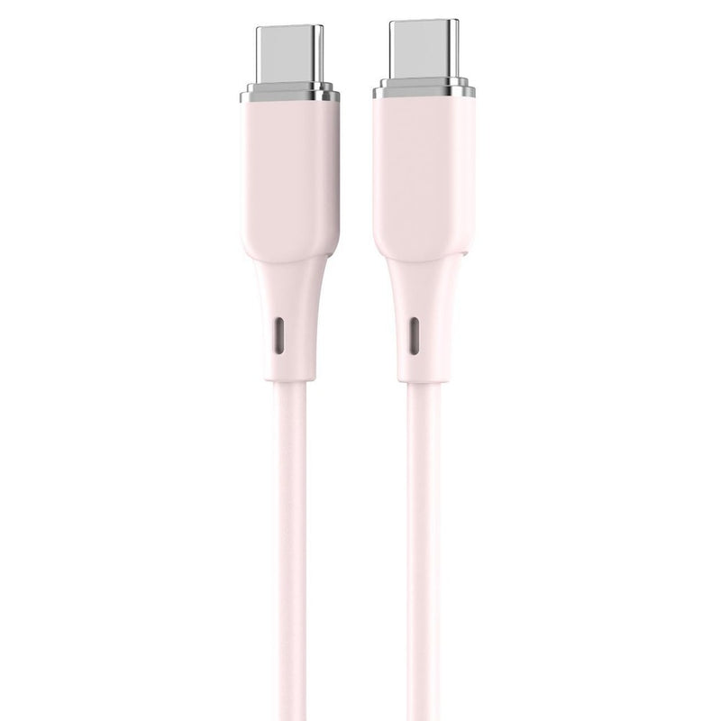 Lemontti Cablu Liquid SiliconType-C la Type-C, Fast Charge, 60W, 1.2m, Roz