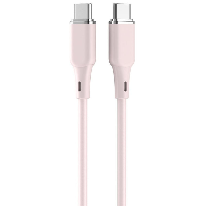 Lemontti Cablu Liquid SiliconType-C la Type-C, Fast Charge, 60W, 1.2m, Roz