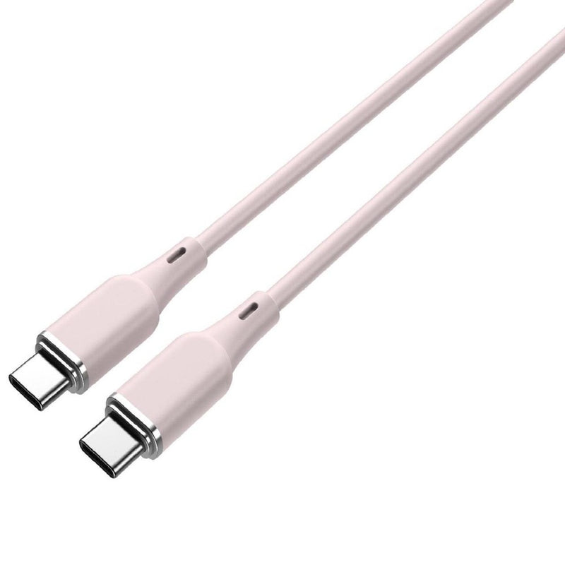 Lemontti Cablu Liquid SiliconType-C la Type-C, Fast Charge, 60W, 1.2m, Roz