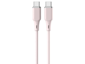 Lemontti Cablu Liquid SiliconType-C la Type-C, Fast Charge, 60W, 1.2m, Roz