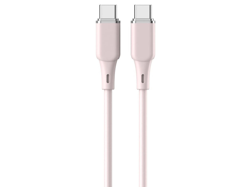 Lemontti Cablu Liquid SiliconType-C la Type-C, Fast Charge, 60W, 1.2m, Roz