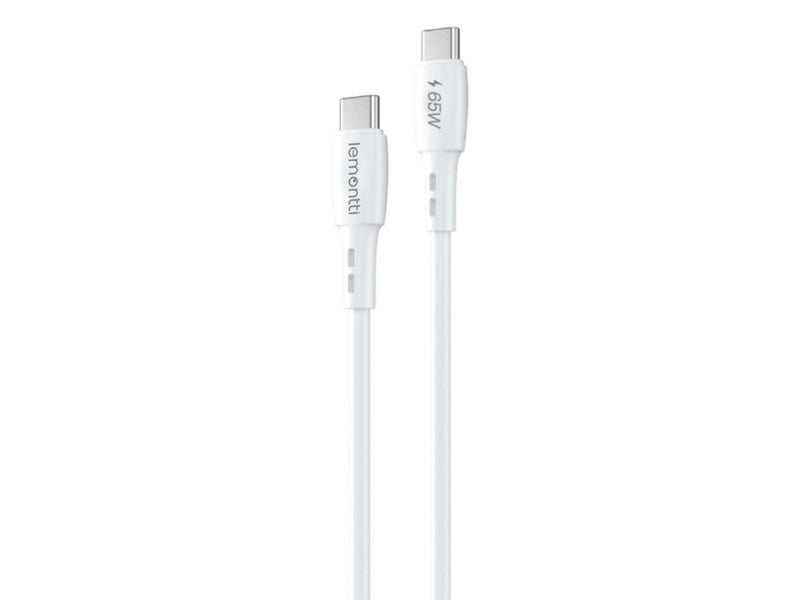 Lemontti Cablu Wind Fast Charge Type-C la Type-C, PD, 65W, 1.2m, Alb