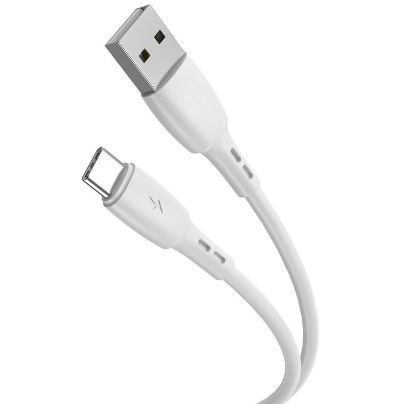 Lemontti Cablu Wind Fast Charge USB-A la Type-C, 1.2m, Alb