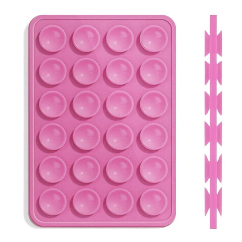 Lemontti Suport Silicon Duo cu ventuze pentru telefon Fuchsia
