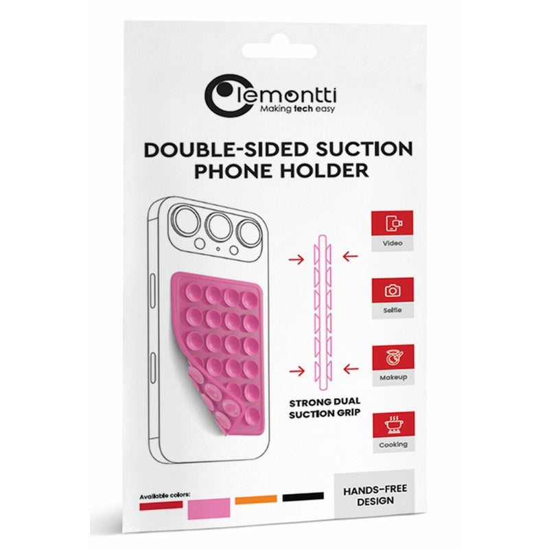 Lemontti Suport Silicon Duo cu ventuze pentru telefon Fuchsia
