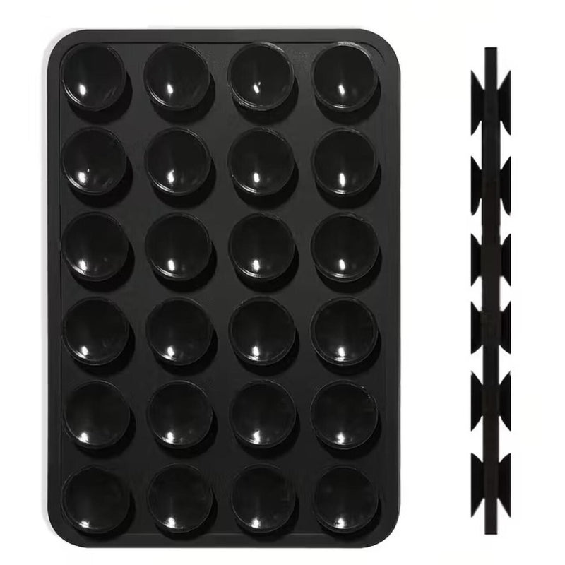 Lemontti Suport Silicon Duo cu ventuze pentru telefon Negru