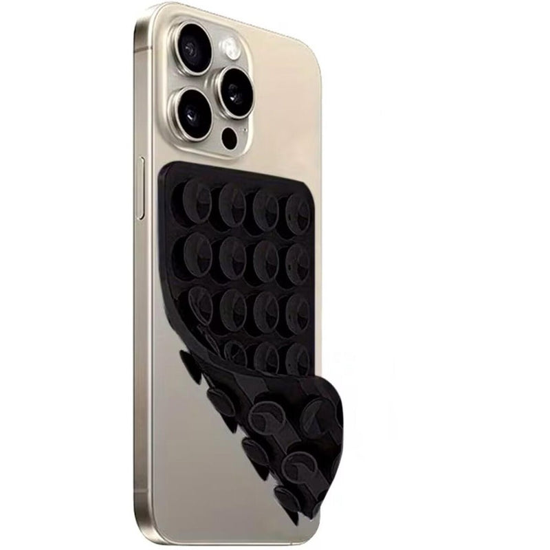 Lemontti Suport Silicon Duo cu ventuze pentru telefon Negru