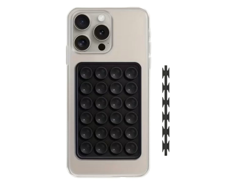 Lemontti Suport Silicon Duo cu ventuze pentru telefon Negru