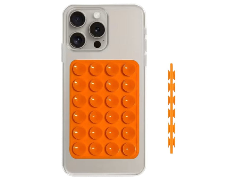 Lemontti Suport Silicon Duo cu ventuze pentru telefon Portocaliu
