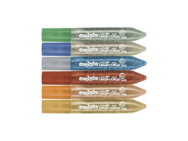 Lipici cu sclipici multicolor Carioca 6 x 10.5 ml