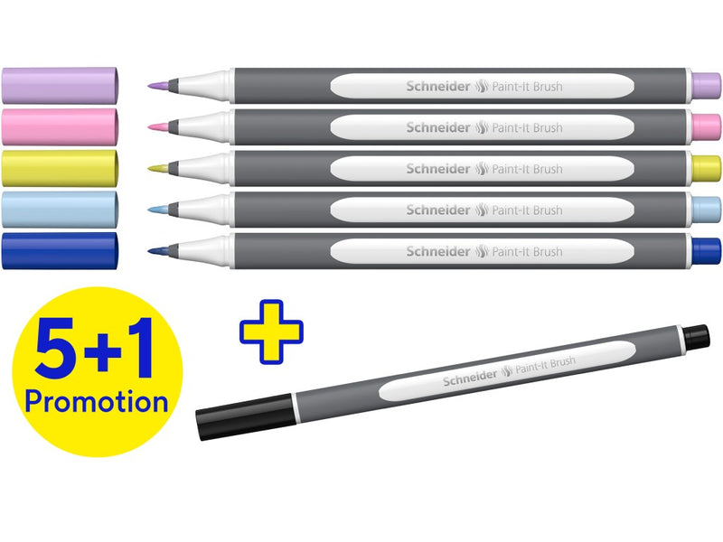 Marker cu vârf pensulă Paint-It 070 Schneider 6/set V1