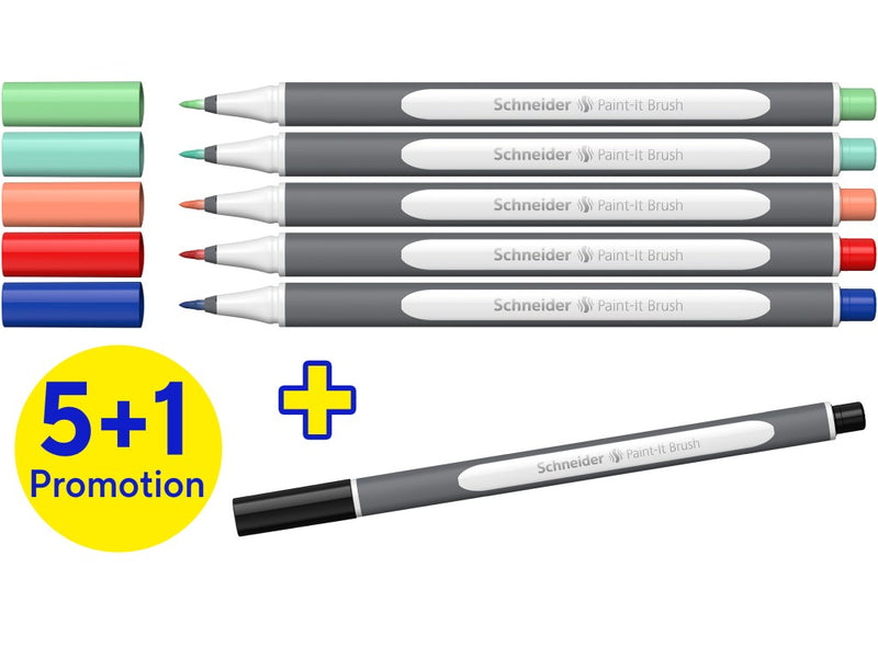 Marker cu vârf pensulă Paint-It 070 Schneider 6/set V2