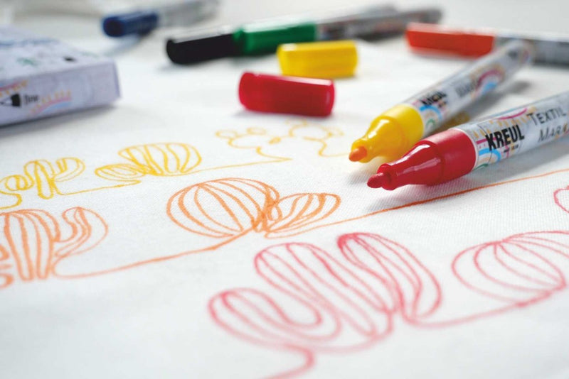 Marker pentru textile Kreul vârf Fin 6 buc/set