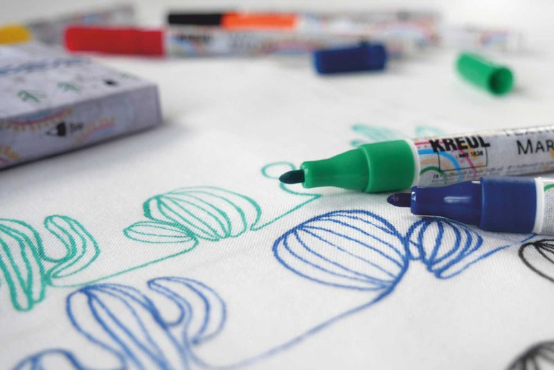 Marker pentru textile Kreul vârf Fin 6 buc/set