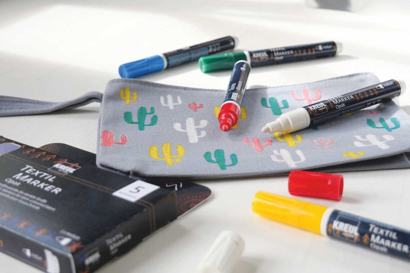 Marker pentru textile Opak Kreul vârf Mediu 5 buc/set