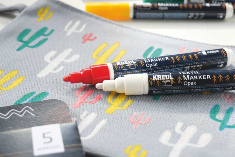 Marker pentru textile Opak Kreul vârf Mediu 5 buc/set