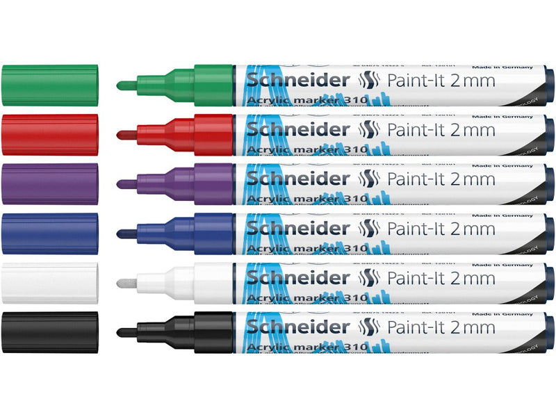 Marker cu vopsea acrilică Paint-It 310 2 mm Schneider 6 buc/set1