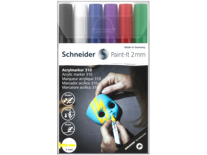 Marker cu vopsea acrilică Paint-It 310 2 mm Schneider 6 buc/set1