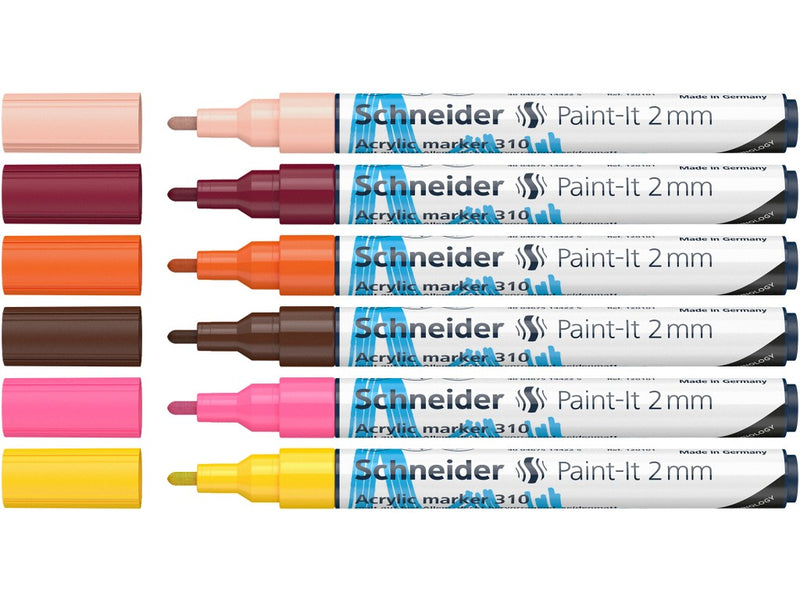 Marker cu vopsea acrilică Paint-It 310 2 mm Schneider 6 buc/set3