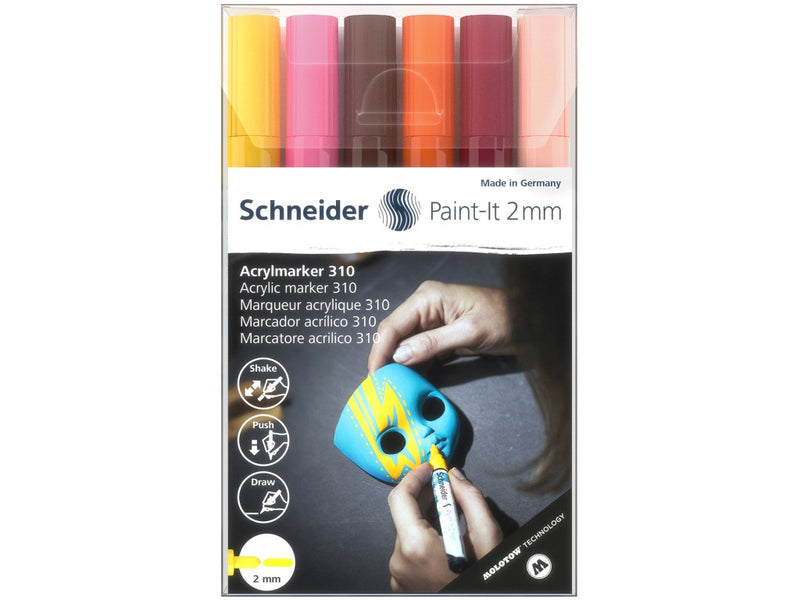 Marker cu vopsea acrilică Paint-It 310 2 mm Schneider 6 buc/set3