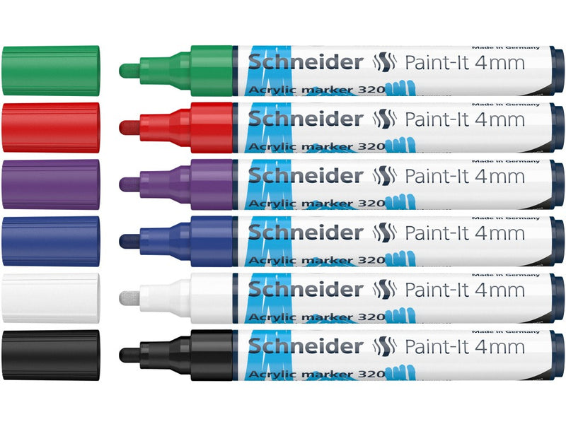 Marker cu vopsea acrilică Paint-It 320 4 mm Schneider 6 buc/set1