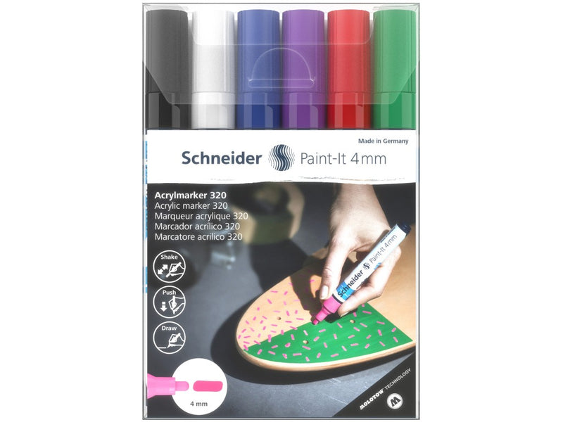 Marker cu vopsea acrilică Paint-It 320 4 mm Schneider 6 buc/set1