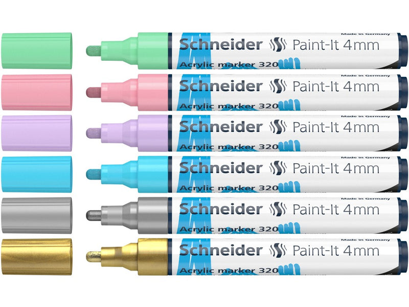 Marker cu vopsea acrilică Paint-It 320 4 mm Schneider 6 buc/set2