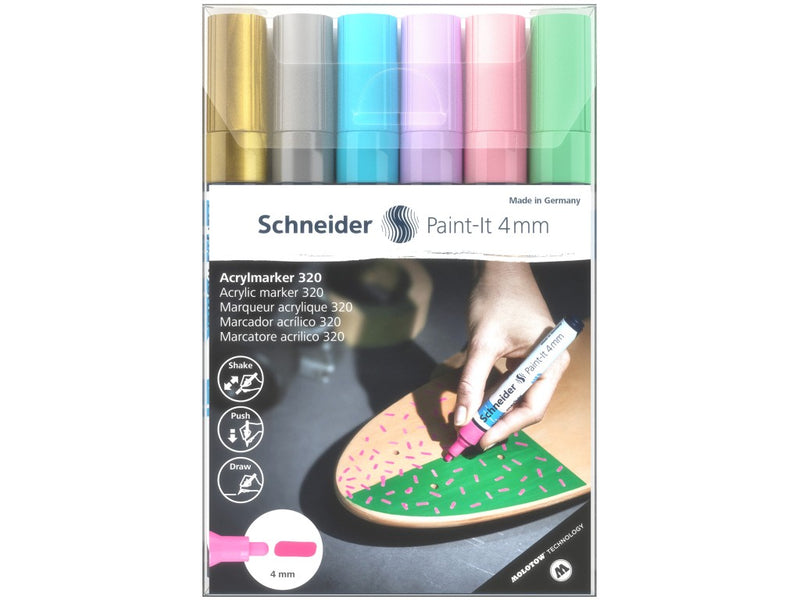 Marker cu vopsea acrilică Paint-It 320 4 mm Schneider 6 buc/set2