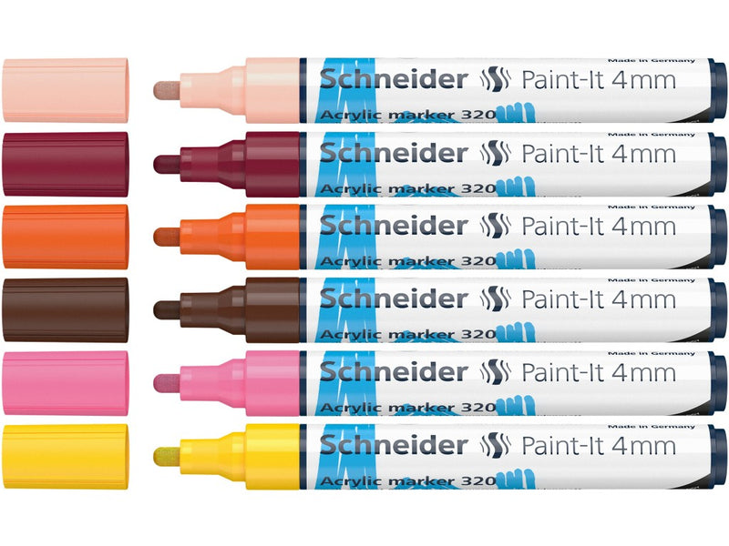 Marker cu vopsea acrilică Paint-It 320 4 mm Schneider 6 buc/set3