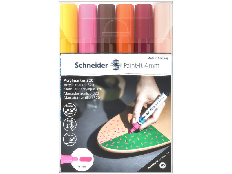 Marker cu vopsea acrilică Paint-It 320 4 mm Schneider 6 buc/set3
