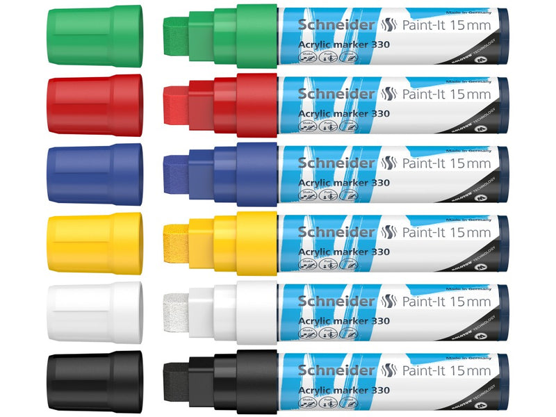 Marker cu vopsea acrilică Paint-It 330 15 mm Schneider 6 buc/Set1