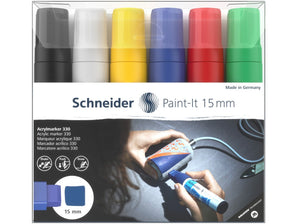 Marker cu vopsea acrilică Paint-It 330 15 mm Schneider 6 buc/Set1
