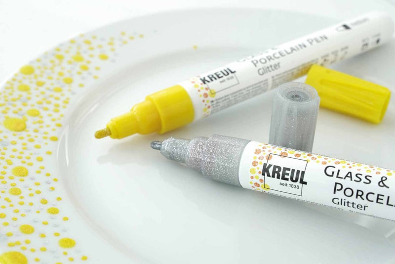 KREUL Glass & Porcelain Pen Glitter Medium 5/set