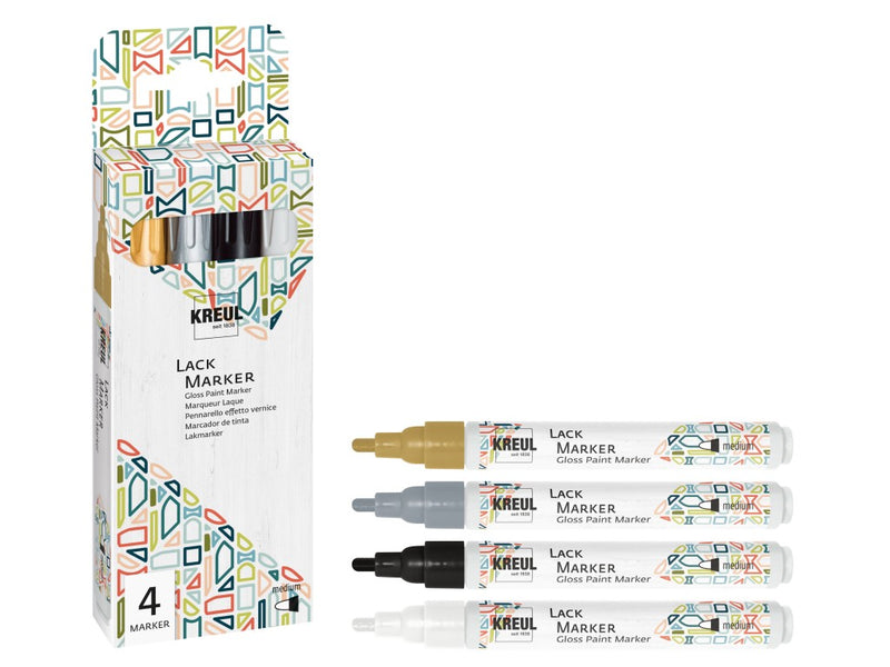 KREUL Gloss Paint Marker medium Set of 4