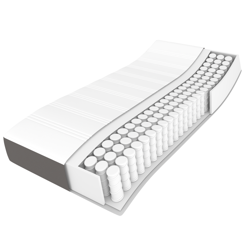 Saltea cu arcuri buzunar, fermitate medie, gri, 80x200x20 cm, piele ecologică