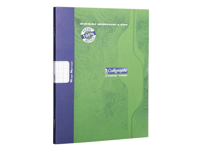 Notebook A5+ (17 x 22), capsat, hârtie reciclată, 48 file Calligraphe 7000, liniatură franceză