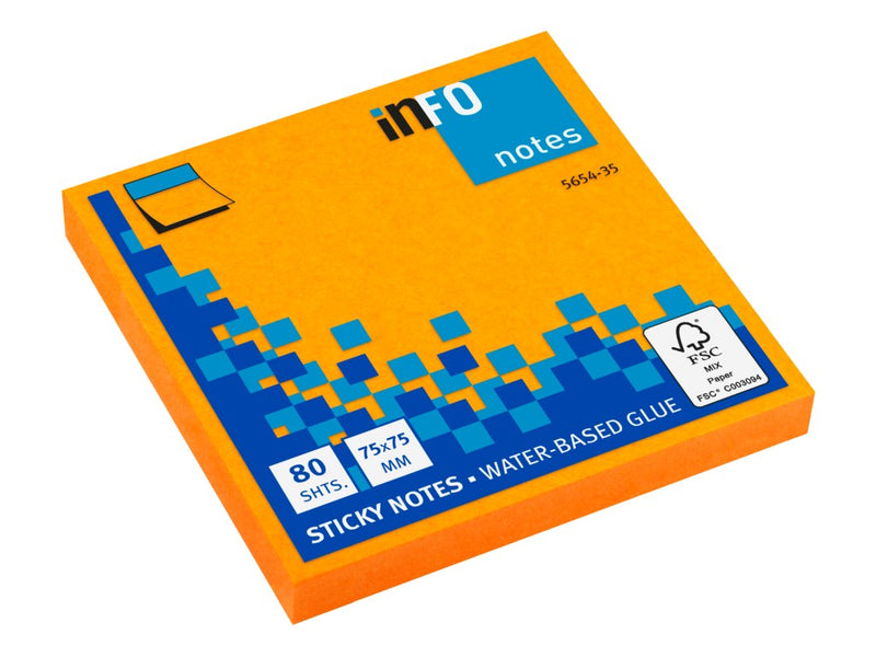 Notes adeziv 75 x 75 mm 80 file briliant Info Notes