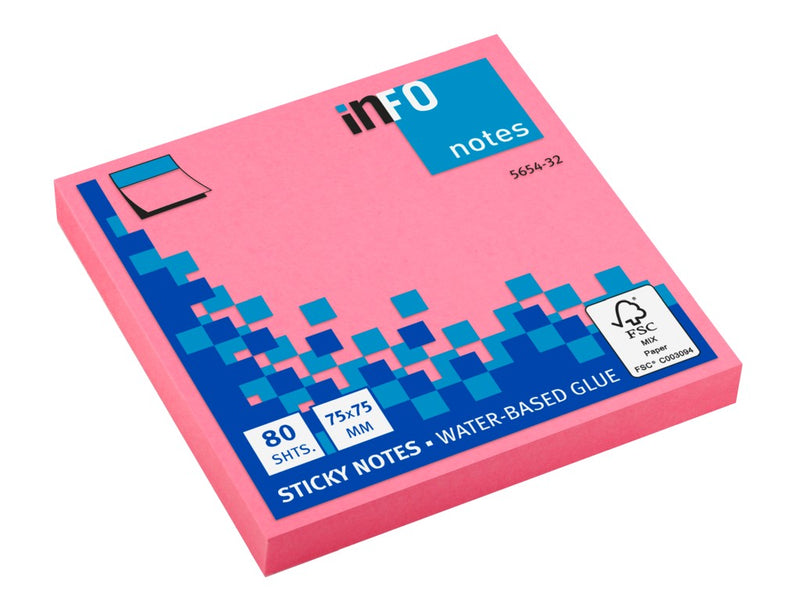 Notes adeziv 75 x 75 mm 80 file briliant Info Notes