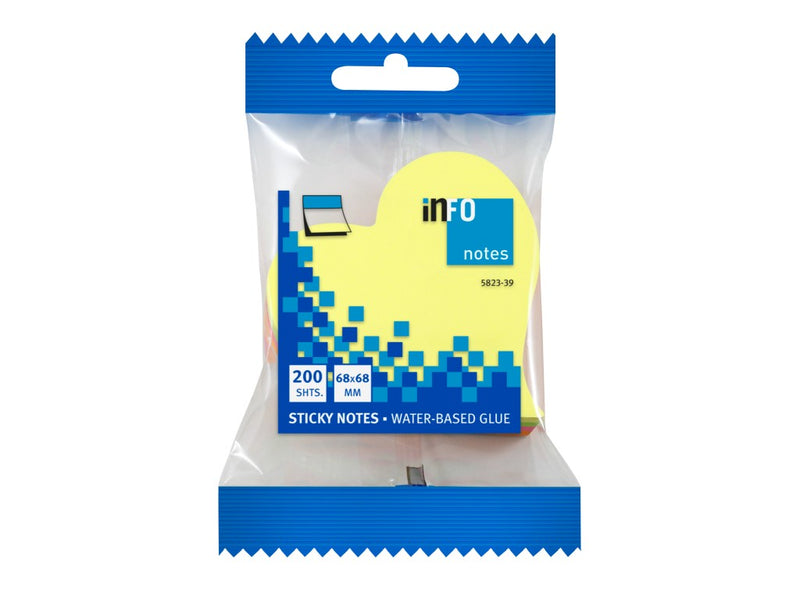 Cub notițe adezive 70 x 70 mm formă 200 file Info Notes